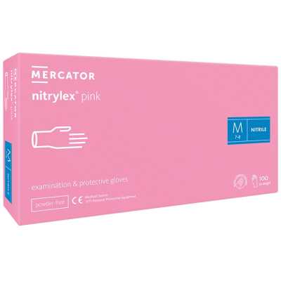 100st Handskar Nitril - Storlek: Medium - Rosa