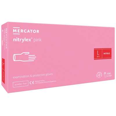 100st Handskar Nitril - Storlek: Large - Rosa