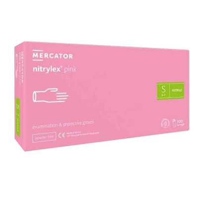 100st Handskar Nitril - Storlek: Small - Rosa