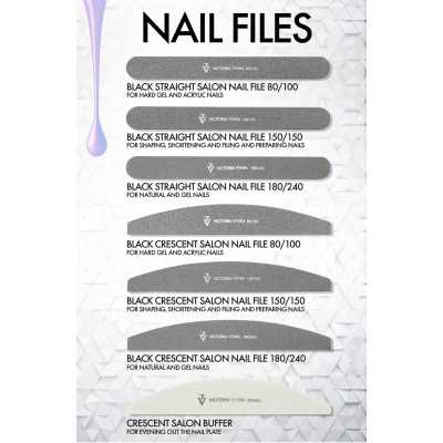 10-pack Nagelfilar - Rak - 150/150 - Victoria Vynn - Svart